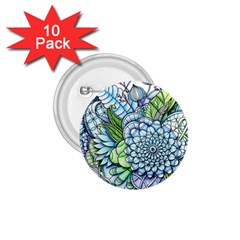 Peaceful Flower Garden 2 1 75  Button (10 Pack) by Zandiepants