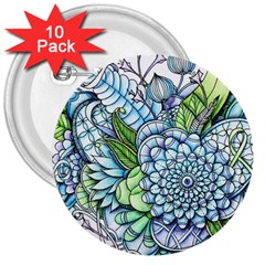 Peaceful Flower Garden 2 3  Button (10 Pack) by Zandiepants