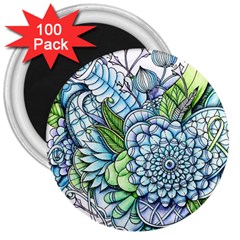 Peaceful Flower Garden 2 3  Button Magnet (100 Pack) by Zandiepants