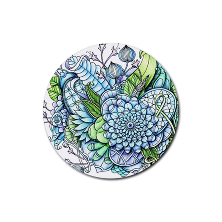 Peaceful Flower Garden 2 Drink Coasters 4 Pack (Round)