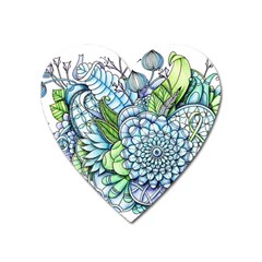 Peaceful Flower Garden 2 Magnet (heart) by Zandiepants