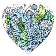 Peaceful Flower Garden 2 Jigsaw Puzzle (heart)