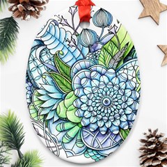 Peaceful Flower Garden 2 Oval Ornament (two Sides) by Zandiepants