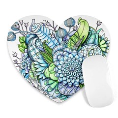 Peaceful Flower Garden 2 Mouse Pad (heart)