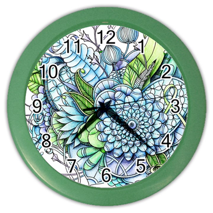 Peaceful Flower Garden 2 Wall Clock (Color)