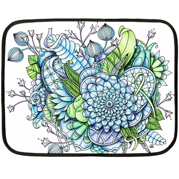 Peaceful Flower Garden 2 Mini Fleece Blanket (Two Sided)