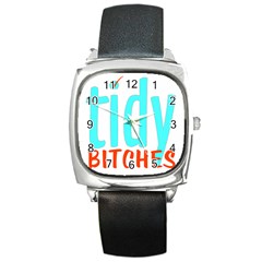 Tidy Bitcheslarge1 Fw Square Leather Watch