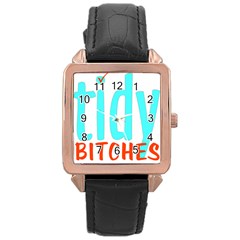 Tidy Bitcheslarge1 Fw Rose Gold Leather Watch 