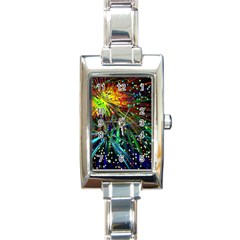 Exploding Fireworks Rectangular Italian Charm Watch by StuffOrSomething