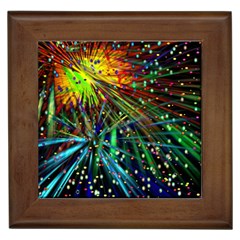 Exploding Fireworks Framed Ceramic Tile by StuffOrSomething