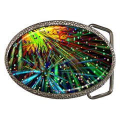 Exploding Fireworks Belt Buckle (oval)