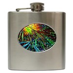 Exploding Fireworks Hip Flask Front