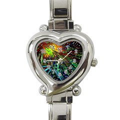 Exploding Fireworks Heart Italian Charm Watch  by StuffOrSomething