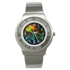 Exploding Fireworks Stainless Steel Watch (slim) by StuffOrSomething