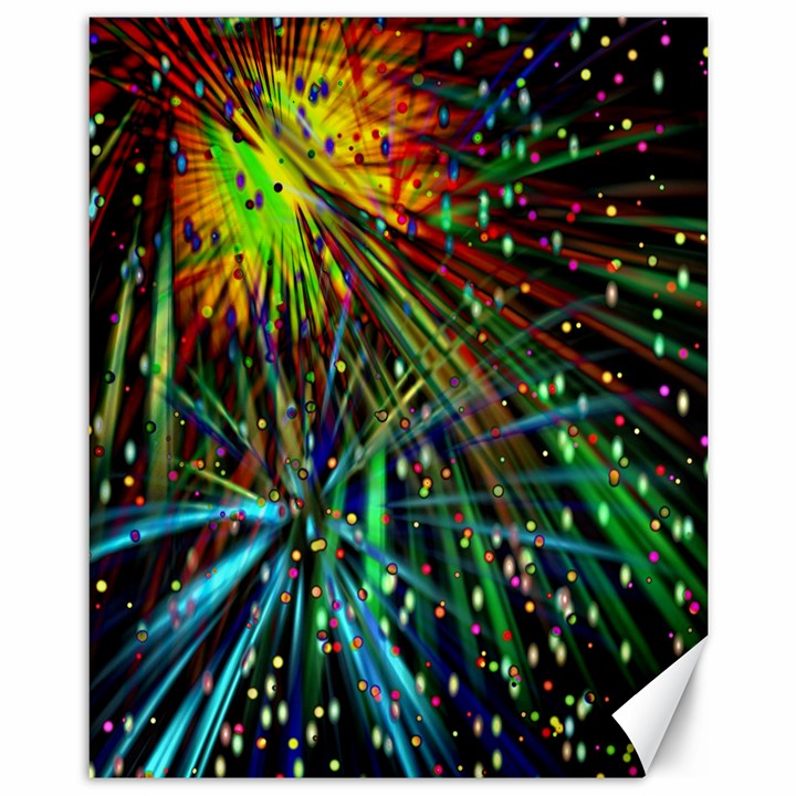 Exploding Fireworks Canvas 11  x 14  (Unframed)