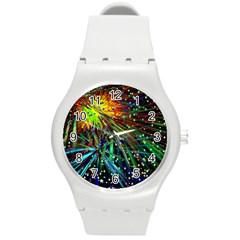 Exploding Fireworks Plastic Sport Watch (medium)