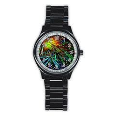 Exploding Fireworks Sport Metal Watch (black) by StuffOrSomething