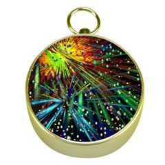 Exploding Fireworks Gold Compass by StuffOrSomething