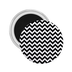 Black And White Zigzag 2 25  Button Magnet by Zandiepants