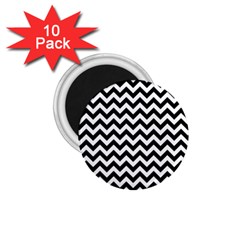 Black And White Zigzag 1 75  Button Magnet (10 Pack)