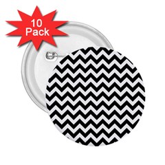 Black And White Zigzag 2 25  Button (10 Pack) by Zandiepants