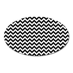 Black And White Zigzag Magnet (oval)