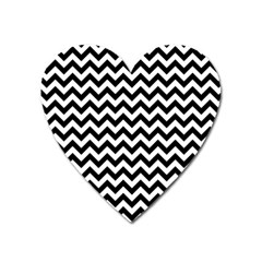 Black And White Zigzag Magnet (heart)