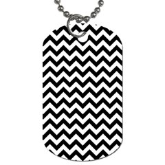 Black And White Zigzag Dog Tag (one Sided)