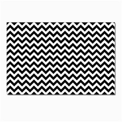 Black And White Zigzag Postcard 4 x 6  (10 Pack) by Zandiepants