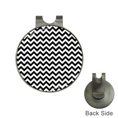 Black And White Zigzag Hat Clip With Golf Ball Marker by Zandiepants