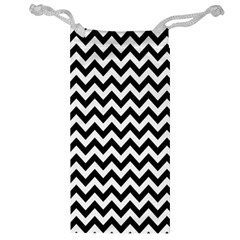 Black And White Zigzag Jewelry Bag by Zandiepants