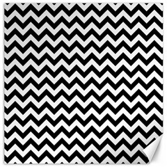 Black And White Zigzag Canvas 12  X 12  (unframed)