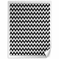 Black And White Zigzag Canvas 36  X 48  (unframed) by Zandiepants