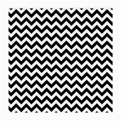 Black And White Zigzag Glasses Cloth (medium, Two Sided) by Zandiepants