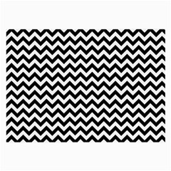 Black And White Zigzag Glasses Cloth (large, Two Sided) by Zandiepants