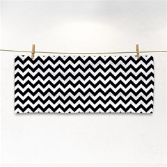 Black And White Zigzag Hand Towel by Zandiepants