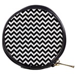 Black And White Zigzag Mini Makeup Case Front