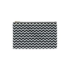 Black And White Zigzag Cosmetic Bag (small)