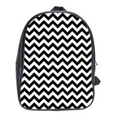 Black And White Zigzag School Bag (large) by Zandiepants