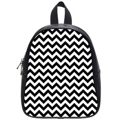 Black And White Zigzag School Bag (small) by Zandiepants