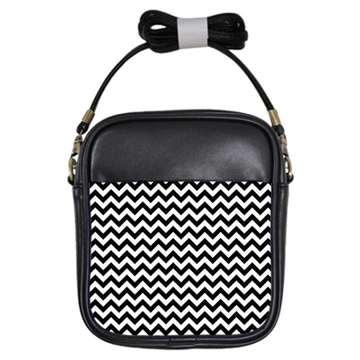 Black And White Zigzag Girl s Sling Bag