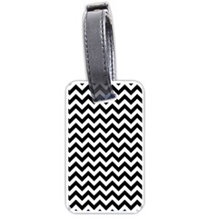 Black And White Zigzag Luggage Tag (one Side)