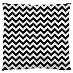 Black And White Zigzag Large Cushion Case (two Sided) 