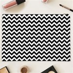 Black And White Zigzag Cosmetic Bag (XXL) Back