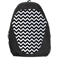 Black And White Zigzag Backpack Bag by Zandiepants