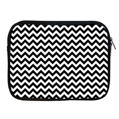 Black And White Zigzag Apple Ipad Zippered Sleeve by Zandiepants