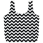 Black And White Zigzag Reusable Bag (XL) Front