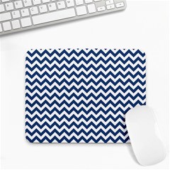 Dark Blue And White Zigzag Small Mouse Pad (rectangle) by Zandiepants