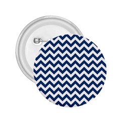 Dark Blue And White Zigzag 2 25  Button by Zandiepants