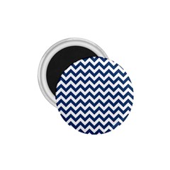 Dark Blue And White Zigzag 1.75  Button Magnet